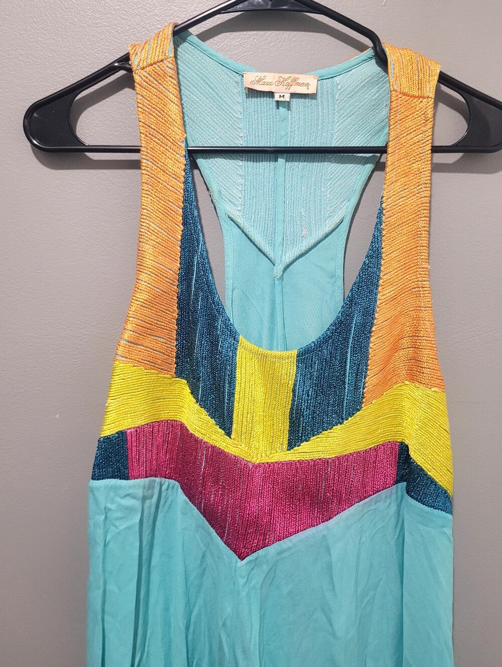 Mara Hoffman $378 Multi Colired Embroired Flowy Maxi Dress Sz M - Picture 3 of 7